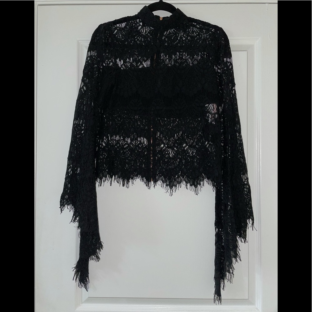 MINKPINK Black Lace Top